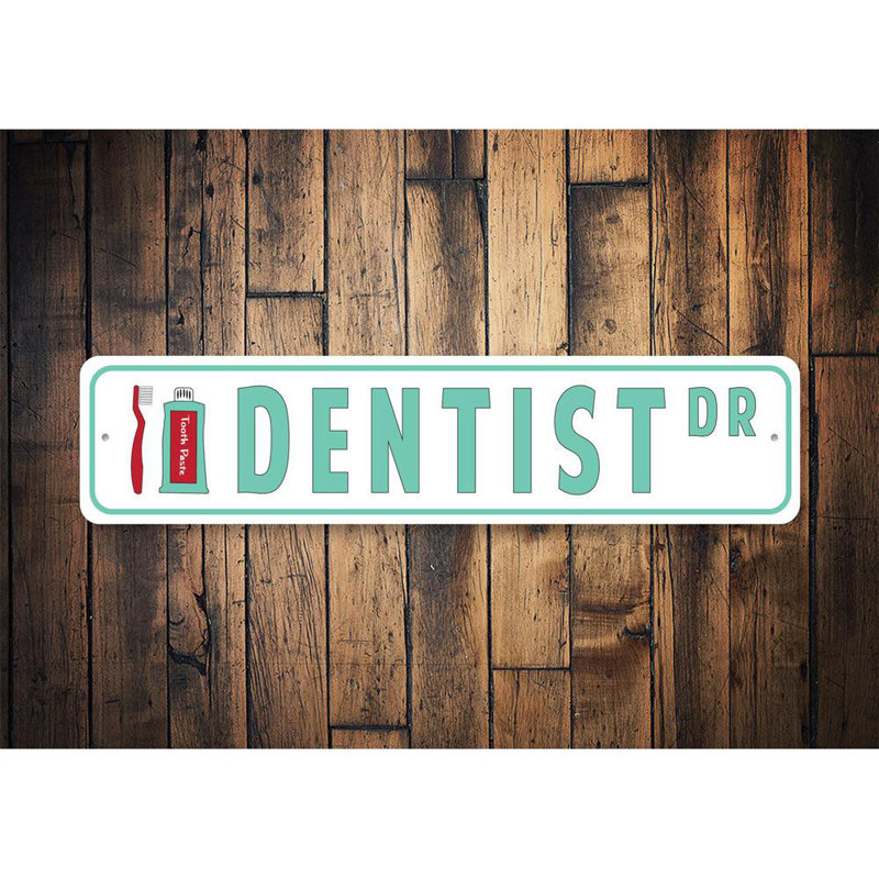 Plaque de dentiste en aluminium, H 6 po x l 24 po x P 0,06 po