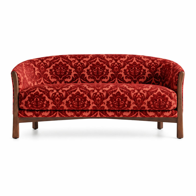 Damask Two Tone Velvet | Neiman Fabric, Red