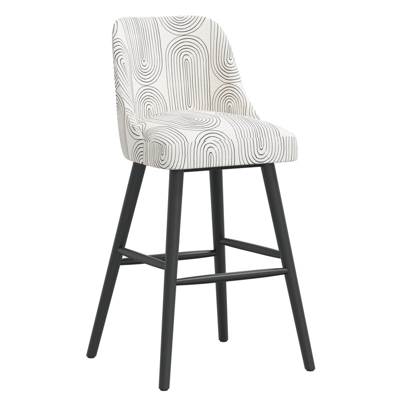 Tabouret de bar et de comptoir Gallie, Bois noir, Tabouret de bar (siège d'une hauteur de 31 po), Ardoise oblongue