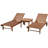 Marsily Outdoor Eucalyptus Wood Chaise Lounge Set with Table