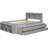 Grey Full Bed Featuring Storage Headboard And Underbed Case In With Long-Lasting Bookcase Options