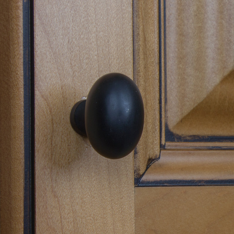 Ensemble de boutons ovales classiques de 1 1/8 po de longueur, Noir mat