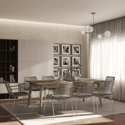 Alyisa 9 Piece Weiser Indoor Dining Set by Lark Manor