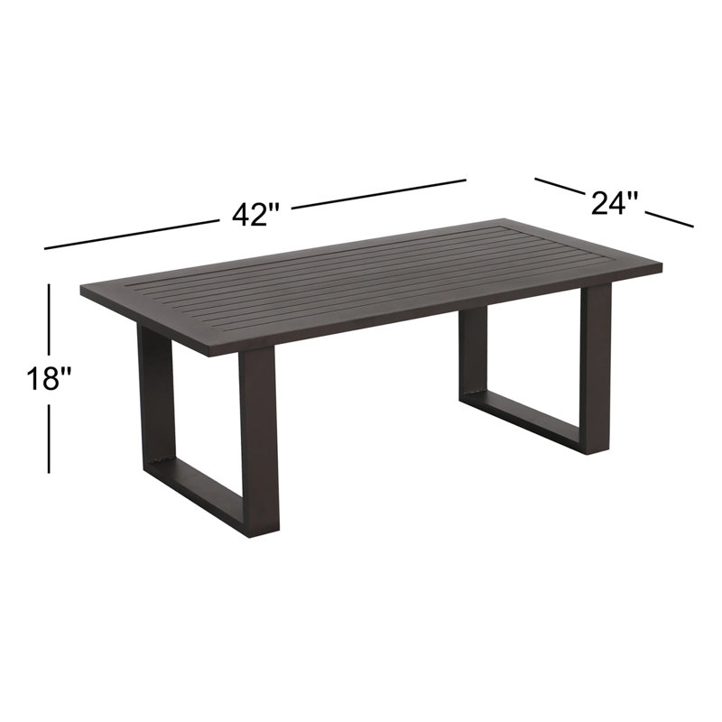 Bakerstown Rectangular Wicker Outdoor Coffee Table , 42'' in. W 24'' in. D