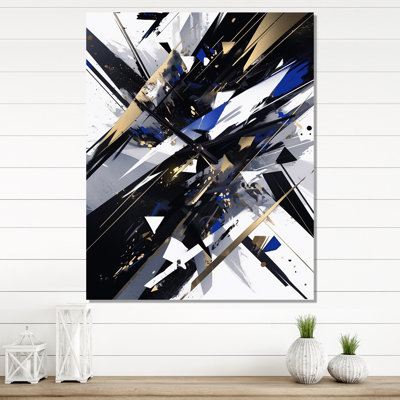 Horloge murale cubiste noire et blanche