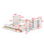 Lit plateforme avec bureau et tablette de rangement au bout du lit, lit gigogne et tiroirs-840375813