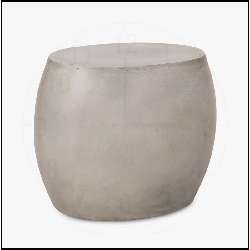 Table d'appoint d'extérieur en béton léger avec design moderne et plateau ovale