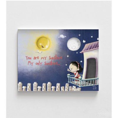 «You Are My Sunshine», impression murale encadrée pour enfants, décoration de chambre de bébé moderne, art mural jour et nuit, décoration murale soleil, art mural lune