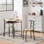 3-Pieces Dining Table Set for 2 Person, Modern Metal & Wood Kitchen Dinner Table with 2 Chairs, Space-Saving Dining Table with Wine Rack for Dining Room, Living Room and Small Spaces-1491792488