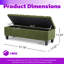 Banc de rangement avec repose-pieds avec revêtement en tissu Boucle et pieds en bois d'hévéa, capacité de 300 lb