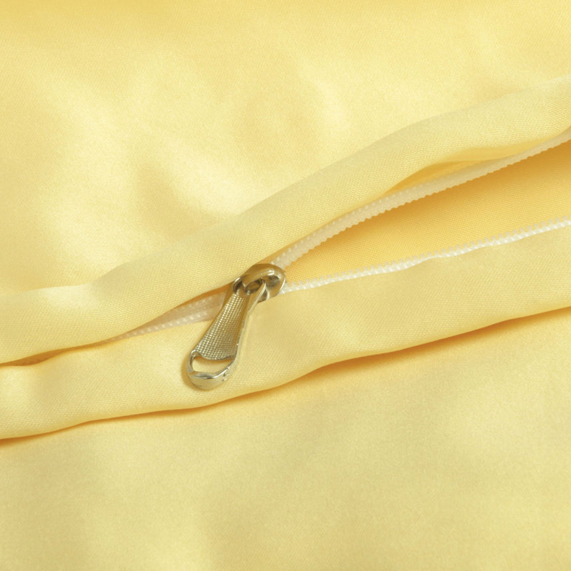 3 Pieces Duvet Cover Set, Satin Comforter Cover Set with Hidden Zipper Design - NTBAY, King Duvet Cover + 2 Shams, Yellow