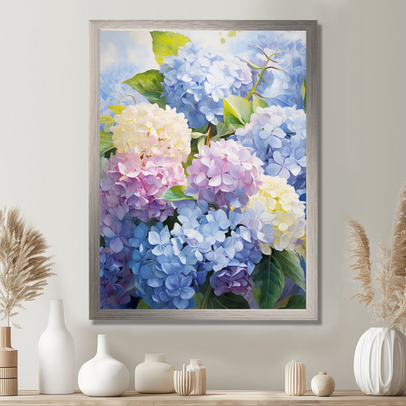 Impression sur toile encadrée «Sangrey Blue Mauve», H 40 po x l 30 po x P 1,5 po, Cadre simple argenté