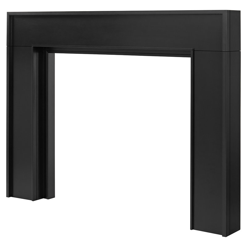 Modern Ember Leavitt Wood Fireplace Mantel Surround Kit, 72, Black
