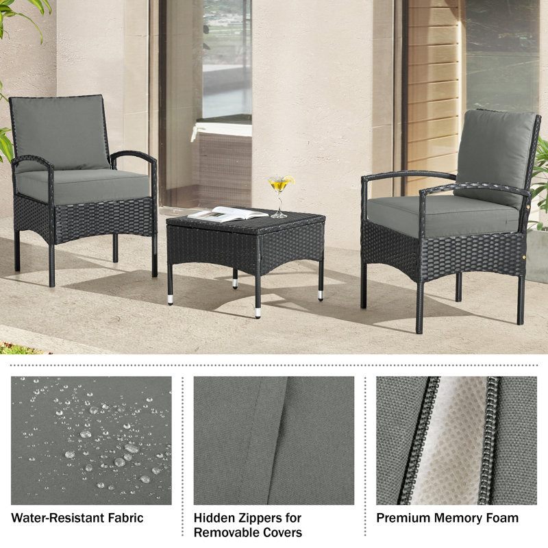 Outdoor Cushion - 24x24 Outdoor Chair Cushions with Sun and Water-Resistant Removable Covers - Memory Foam Patio Cushions by Lavish Home