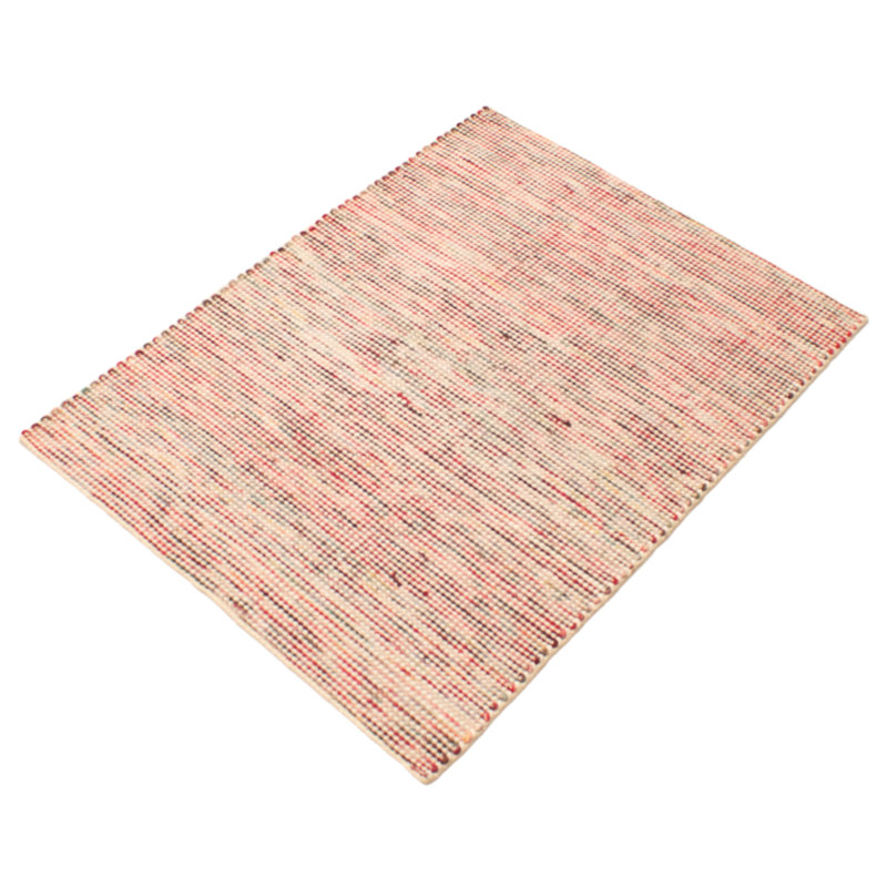 Tapis jaune clair / rouge en laine tressé à la main Sienna