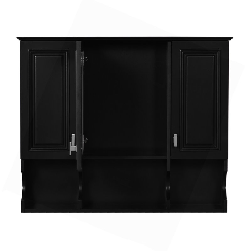 35'' X 28'' Wall Mounted Bathroom Medicine Cabinet, Modern Bathroom Wall Cabinet With Mirror,  Mirror Cabinet With Open Shelves