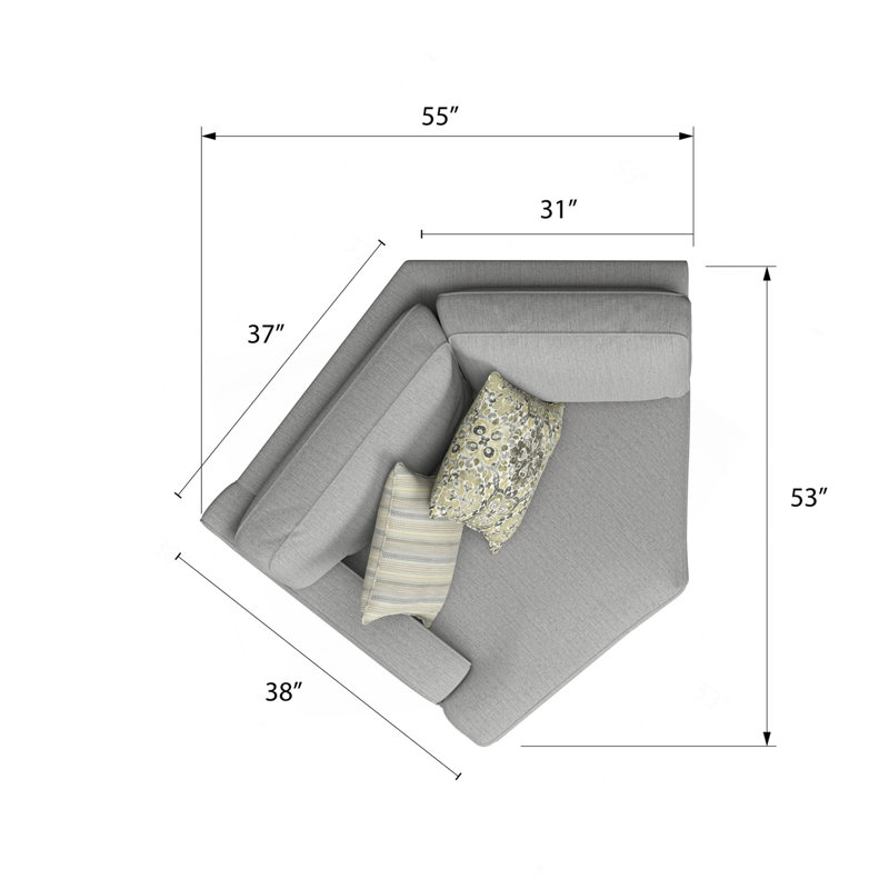 Gray Right Side Facing Chaise Sectional