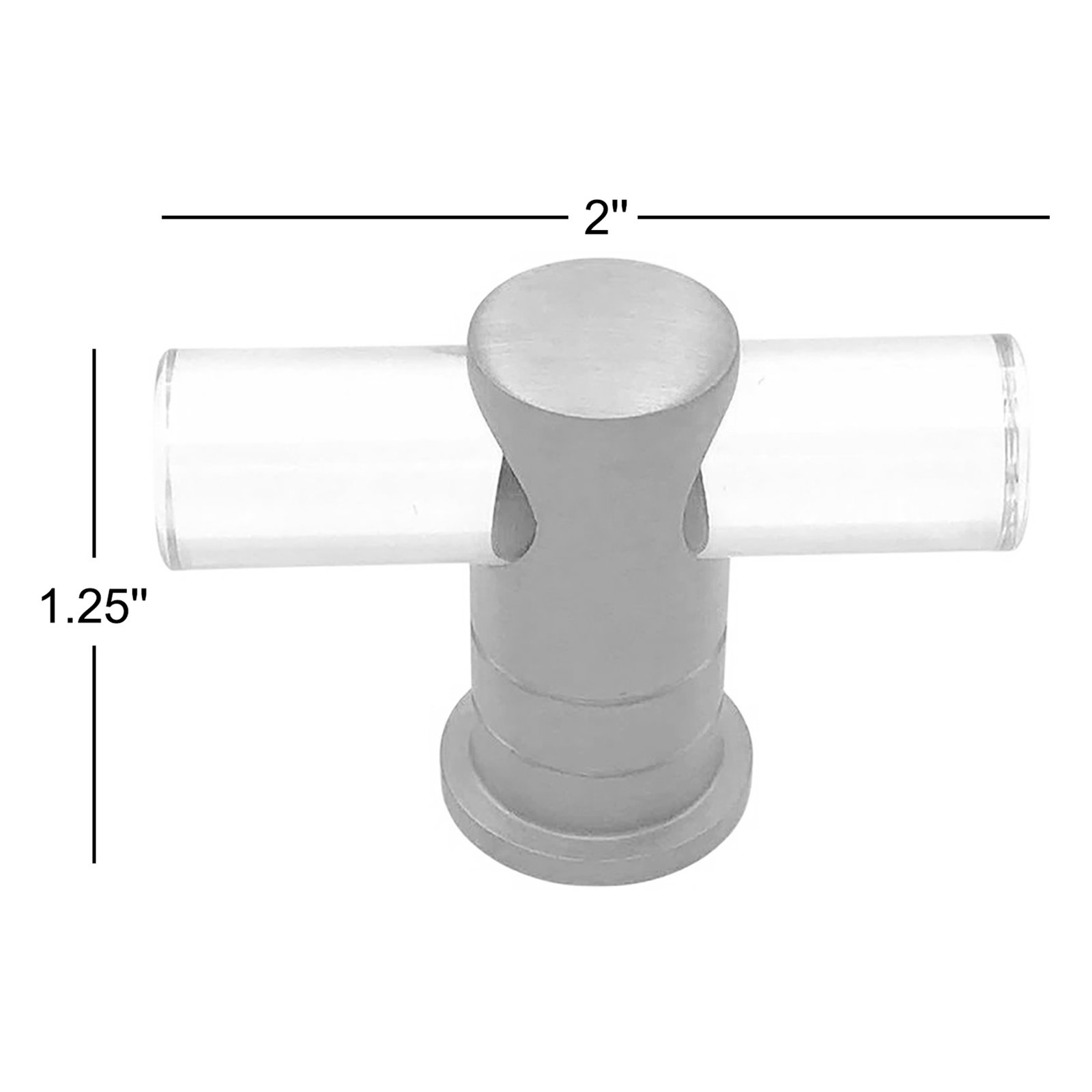 Luz Lucite T-Bar Knob, Satin Brass