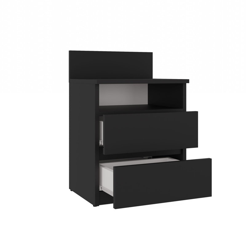 40cm W 2 - Drawer Chest of Drawers, Black