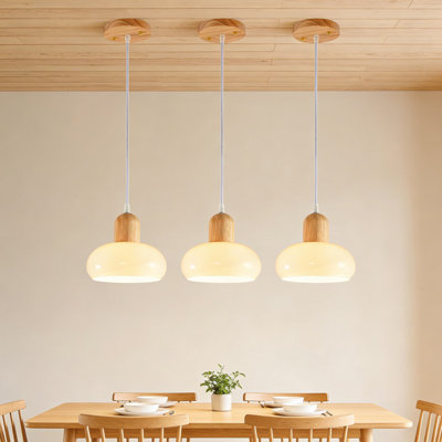 Ensemble de luminaire suspendu moderne réglable avec abat-jour en verre blanc laiteux, lumières de conception scandinave pour îlot de cuisine, salle à manger, chambre à coucher et salon