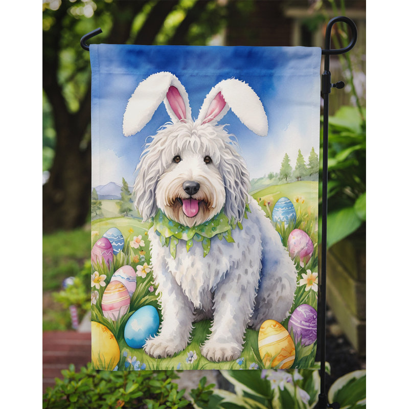 Drapeau de Pâques en polyester à double face H 15,5 po x l 11,25 po