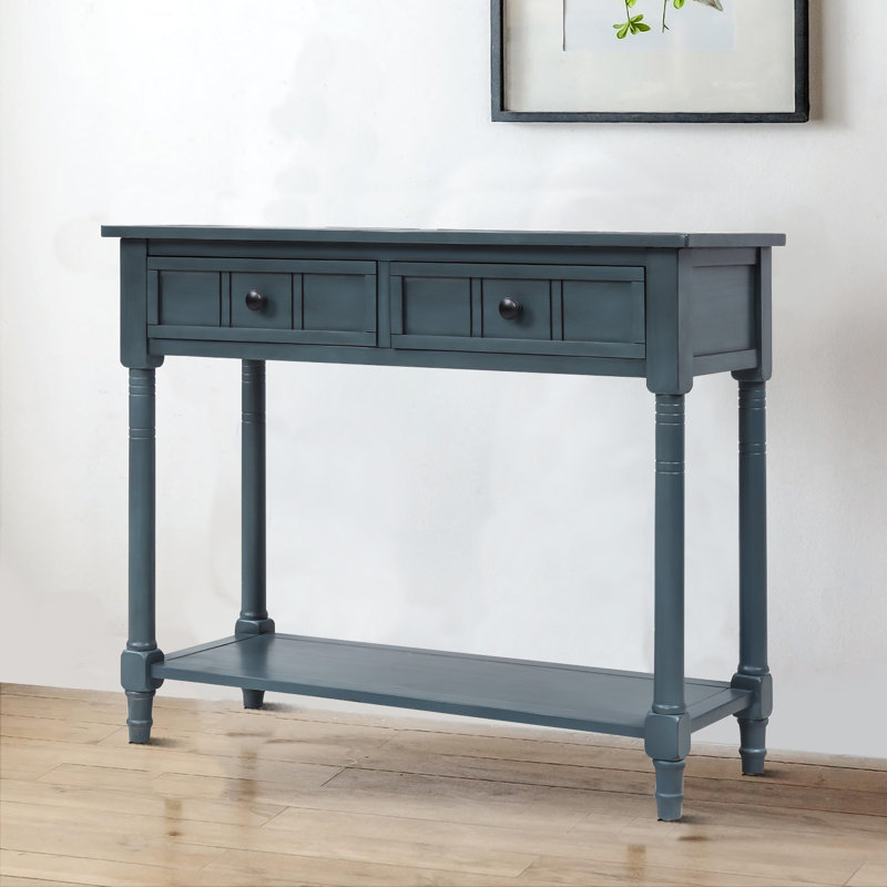 Ayumi 35.43'' Solid Wood Sideboard, Antique Navy