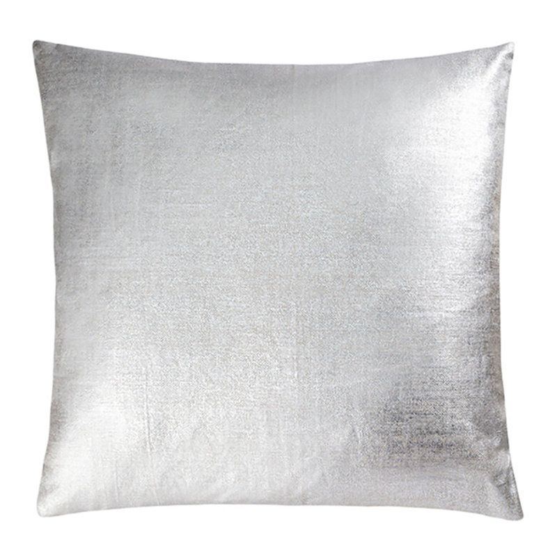 Aura Square Linen Pillow Cover & Insert, Silver