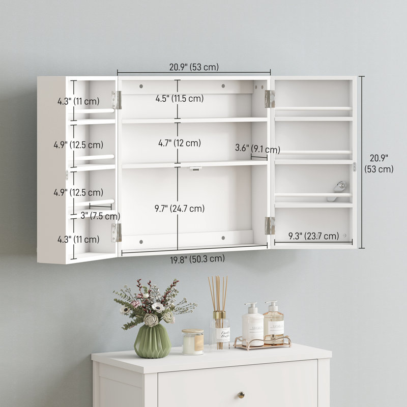 Armoire à pharmacie murale avec portes doubles pour la cuisine et la salle de bain