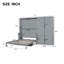 Grand lit hydraulique gris pour une utilisation efficace de l'espace