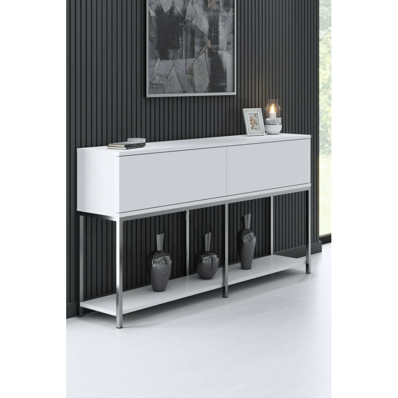 Adharsh 150cm Sideboard, White/Silver