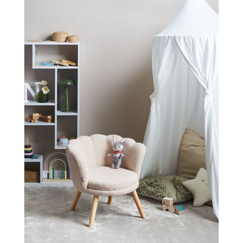 Kids Boucle Armchair Pastel HALBY, Beige
