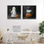 Ensemble de 2 giclées vintage d'Halloween fantôme et citrouille empilées, design par Lindsay Kivi Fine Art-928604247-928604241