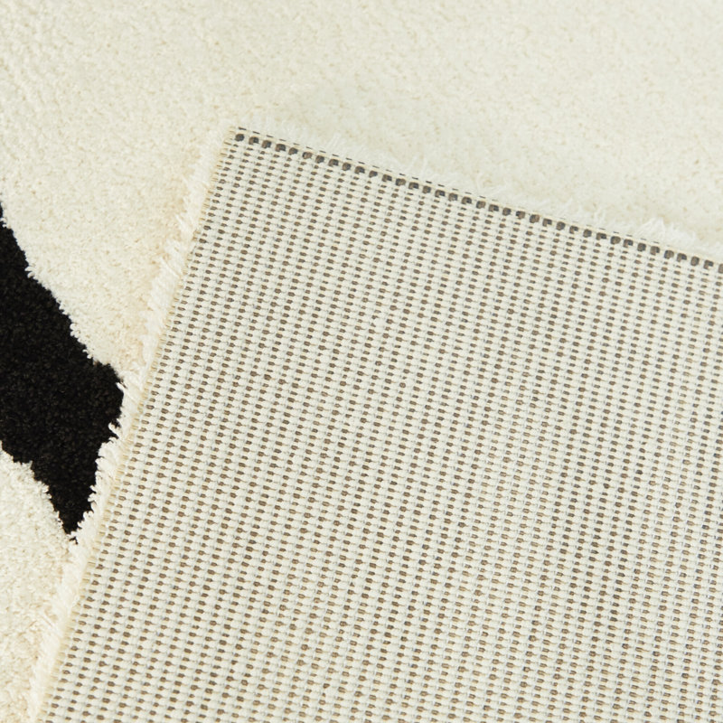 Tapis blanc abstrait Lucke, Rectangle 7 pi 10 po x 10 pi