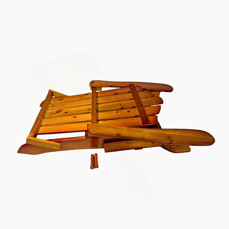 Chaise Adirondack pliante en chêne pour une utilisation intérieure et extérieure, confortable et robuste avec siège et accoudoirs larges