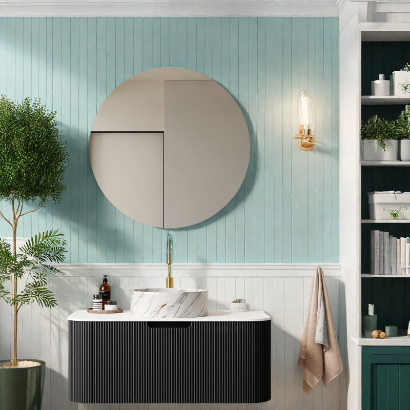 Meubles-lavabos modernes avec rangement, en céramique et pierre frittée, design rayé pour la maison