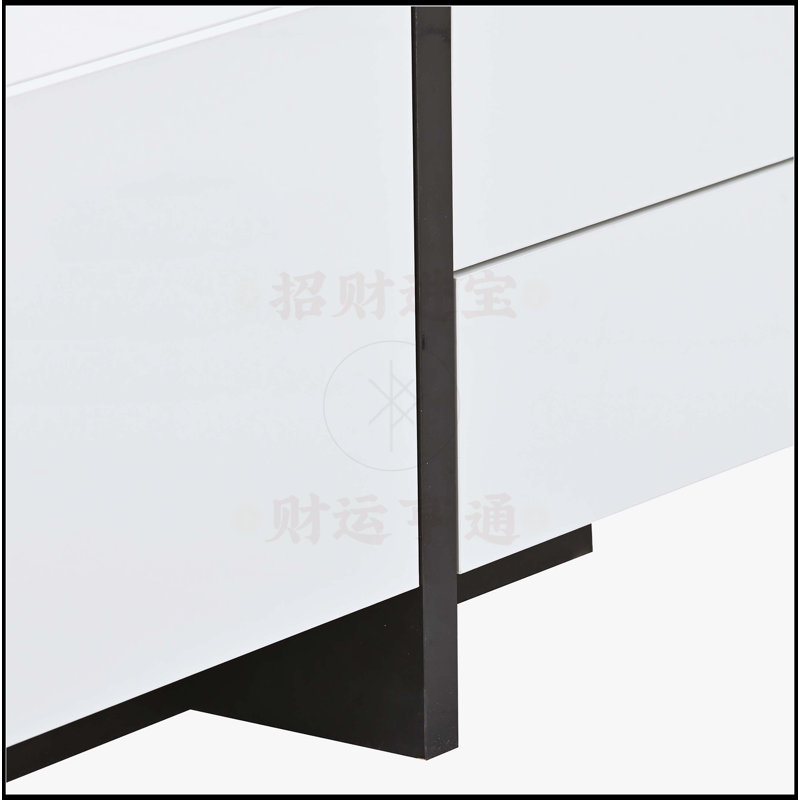 Contemporary Rectangle Design TV Stand, White/Black