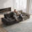 Modern Cloud Sofa with Extra-Wide Removable Armrests,Chenille Upholstery & Tufted Design-1110550181