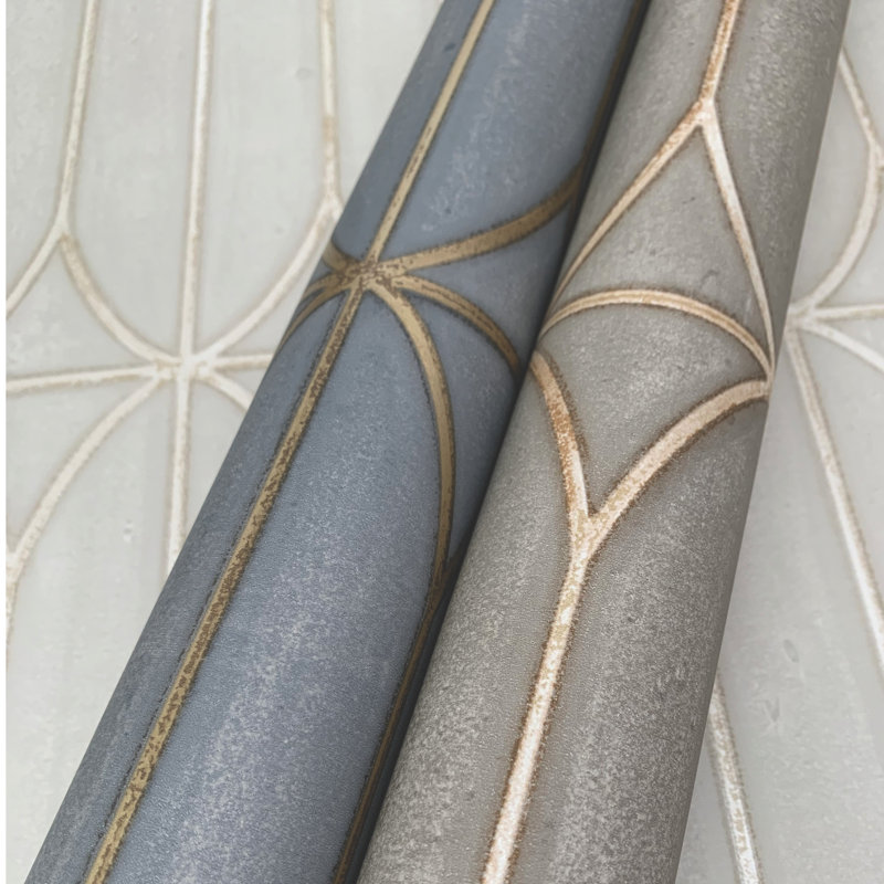 Candice Olson Breathless Geometric Metallic Wallpaper Double Roll, Charcoal
