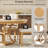 5-Piece Retro Functional Dining Table Set Extendable Round Table And 4 Upholstered Chairs For Dining Room And Living Room-120311078