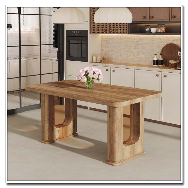 64.5 X 35.4 Inch Wood Textured Dining Table, Wood