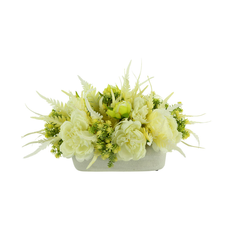 Arrangement de pivoines en pot Polysilk