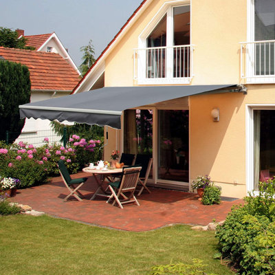 Dakota Fields 200cm D Polyester Cover Retractable Patio Awning
