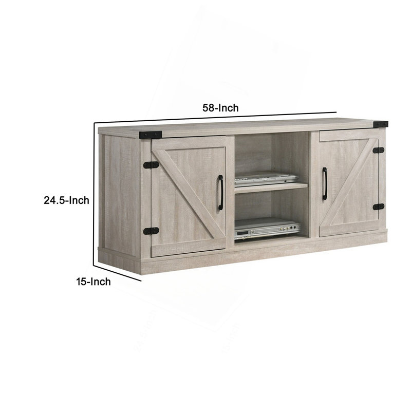 Olv 58 pouces, console multimédia et portes d'armoire coulissantes