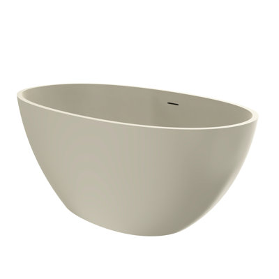 Baignoire autoportante de 55 pouces, finition mate, forme ergonomique, idéale pour les salles de bain familiales luxueuses. Baignoire de trempage 55 * 30,7 * 22 avec design, surface solide, beige, style contemporain