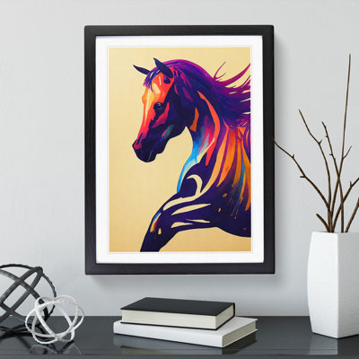 XV1022-1596X Colourful Horse No.2 Abstract - Single Picture Frame Print