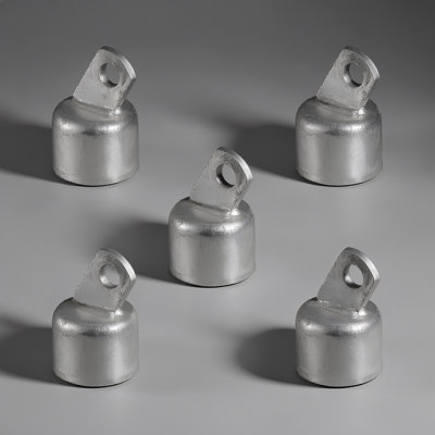 Paquet de 5 extrémités de rail supérieures galvanisées argentées, capuchon d'extrémité de rail pour tuyau de diamètre extérieur de 1 5/8 po, pièces de clôture à maillon de chaîne, quincaillerie pour clôture à maillon de chaîne, barrière, poteau