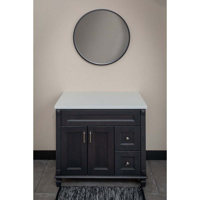 Plateau de meuble-lavabo simple en pierre 31 po Eden Terrazzo, Blanc