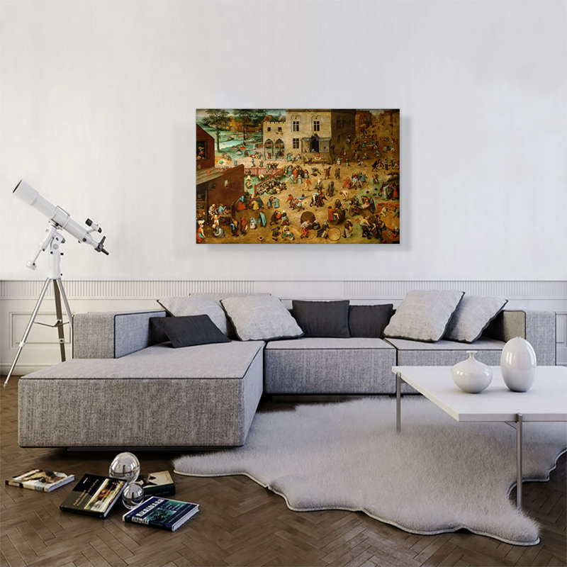 "Jeu d'enfant" par Peter Bruegel l'Ancien, reproduction d'art sur toile tendue, H 26 po x l 40 po x 1,5 po