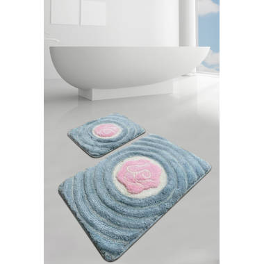 Bless international Floral 2 Piece Bath Rug Set