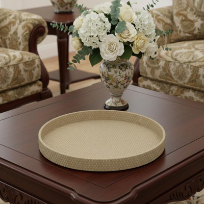 Plateau de service rond 15 po Taupe